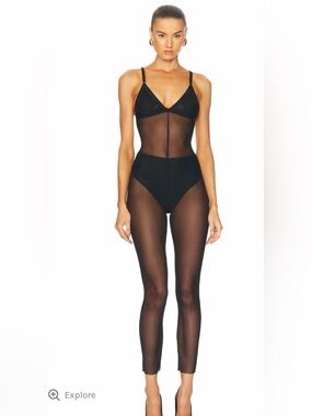 Norma Kamali Low Back Fara Slip Catsuit Black XS New with tags